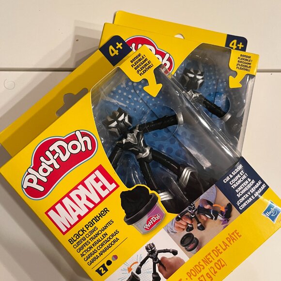Marvel‎ Play-Doh Black Panther Claw Figure Set (2 Sets! NEW) - Picture 1 of 9